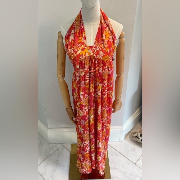 Angel Biba Dresses & Skirts - Angel Biba, size S, floral backless halter dress, runs small, EUC